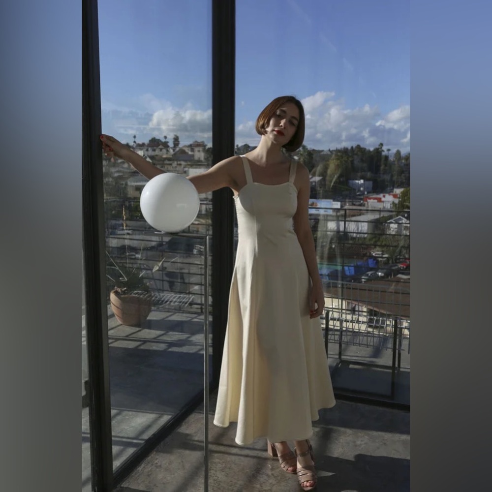 Maryam Nassir Zadeh La Mola Dress ivory/off-white US0 XS S long strappy
